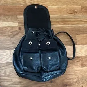Coach | Bags | Coach Black And Gold Turnlock Pebble Leather 